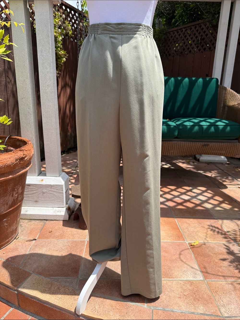 Green Elastic Waist Slacks